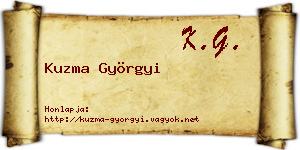 Kuzma Györgyi névjegykártya